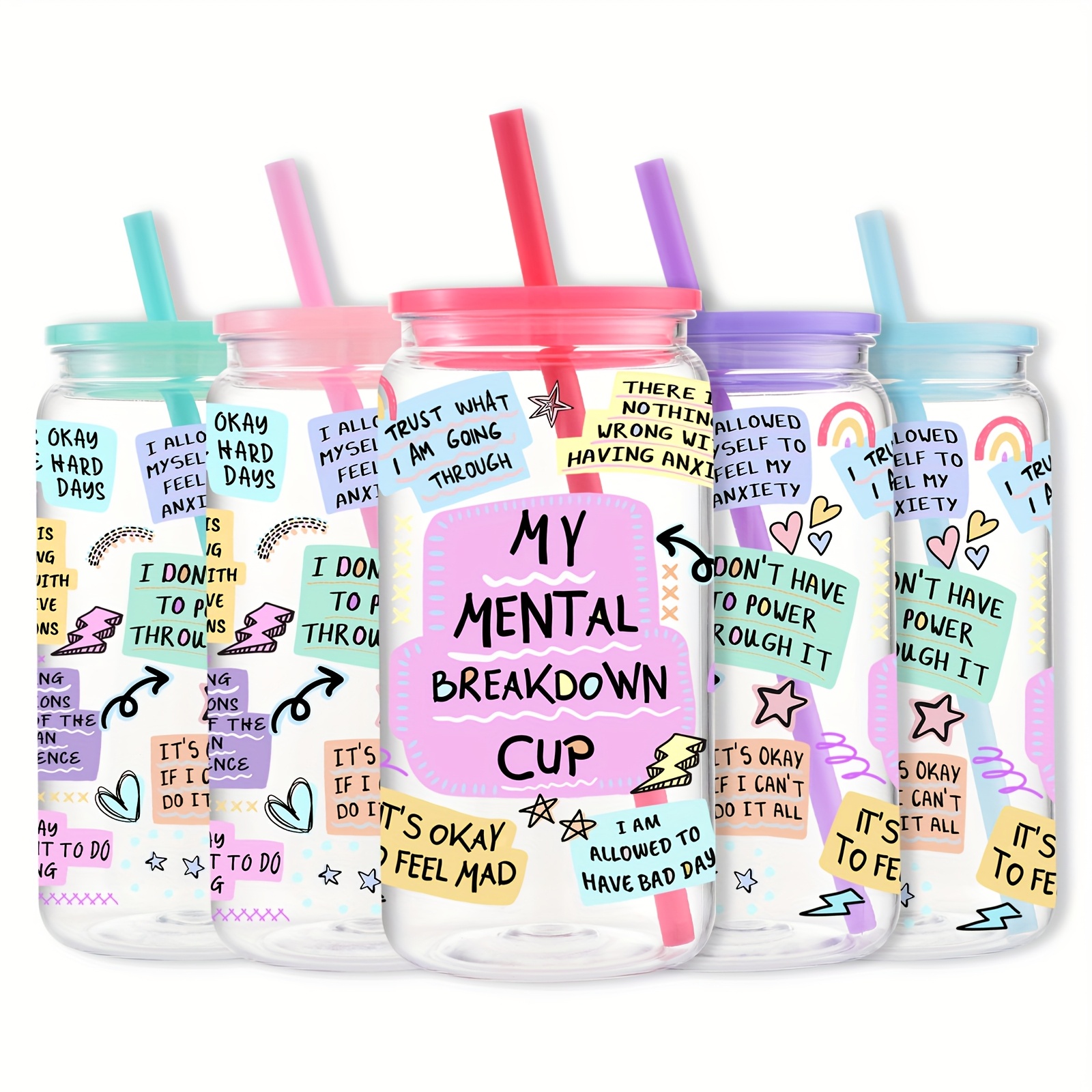 1 16oz 500ml plastic mason featuring motivational quotes - Temu United  Kingdom
