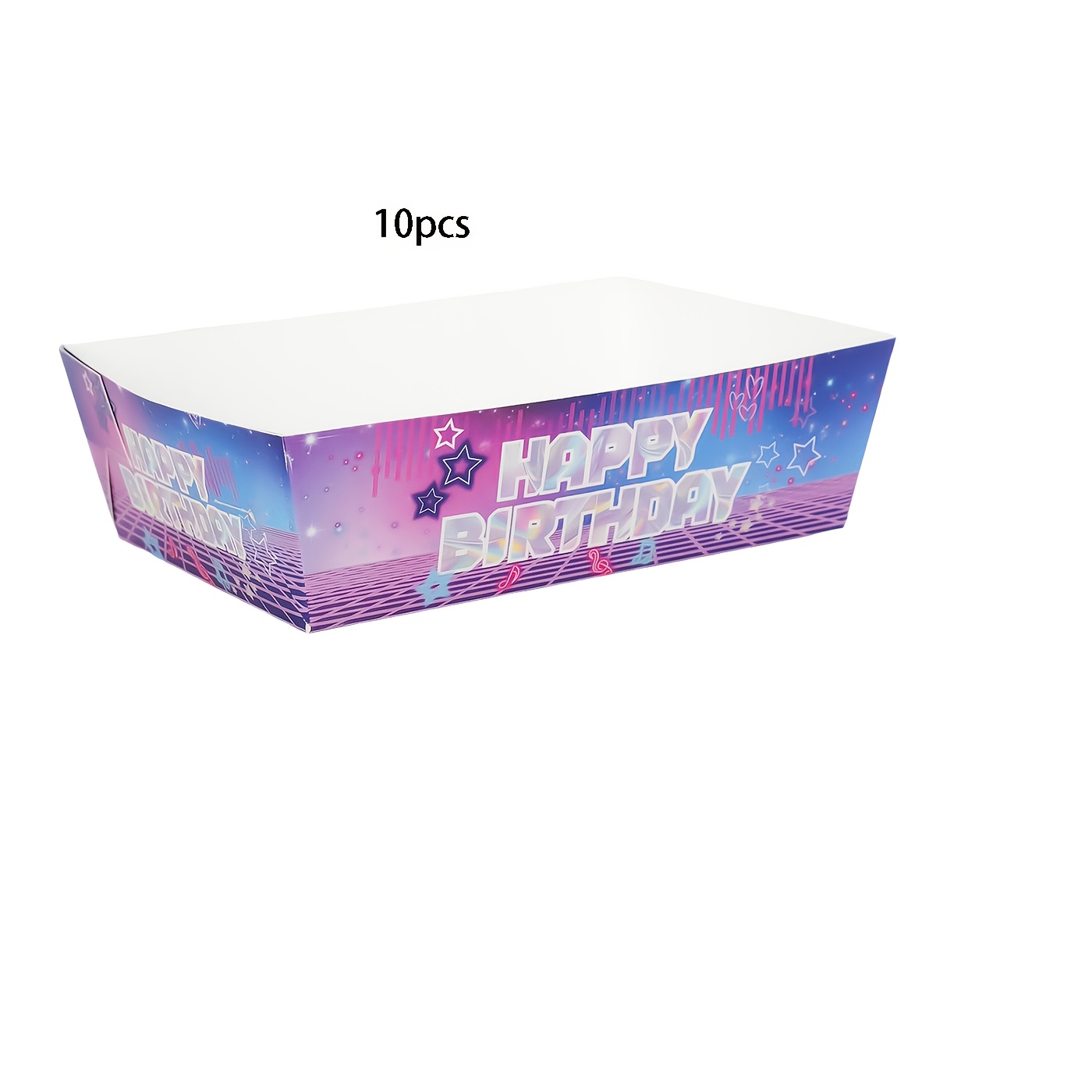 E-shop 10 Stück/30 Stück Blaue Lila Kpop-Themen Papier-Snackschalen Sänger Star Happy Birthday Einweg-Servierschalen -Boote für Prinzessinnen Mädchen