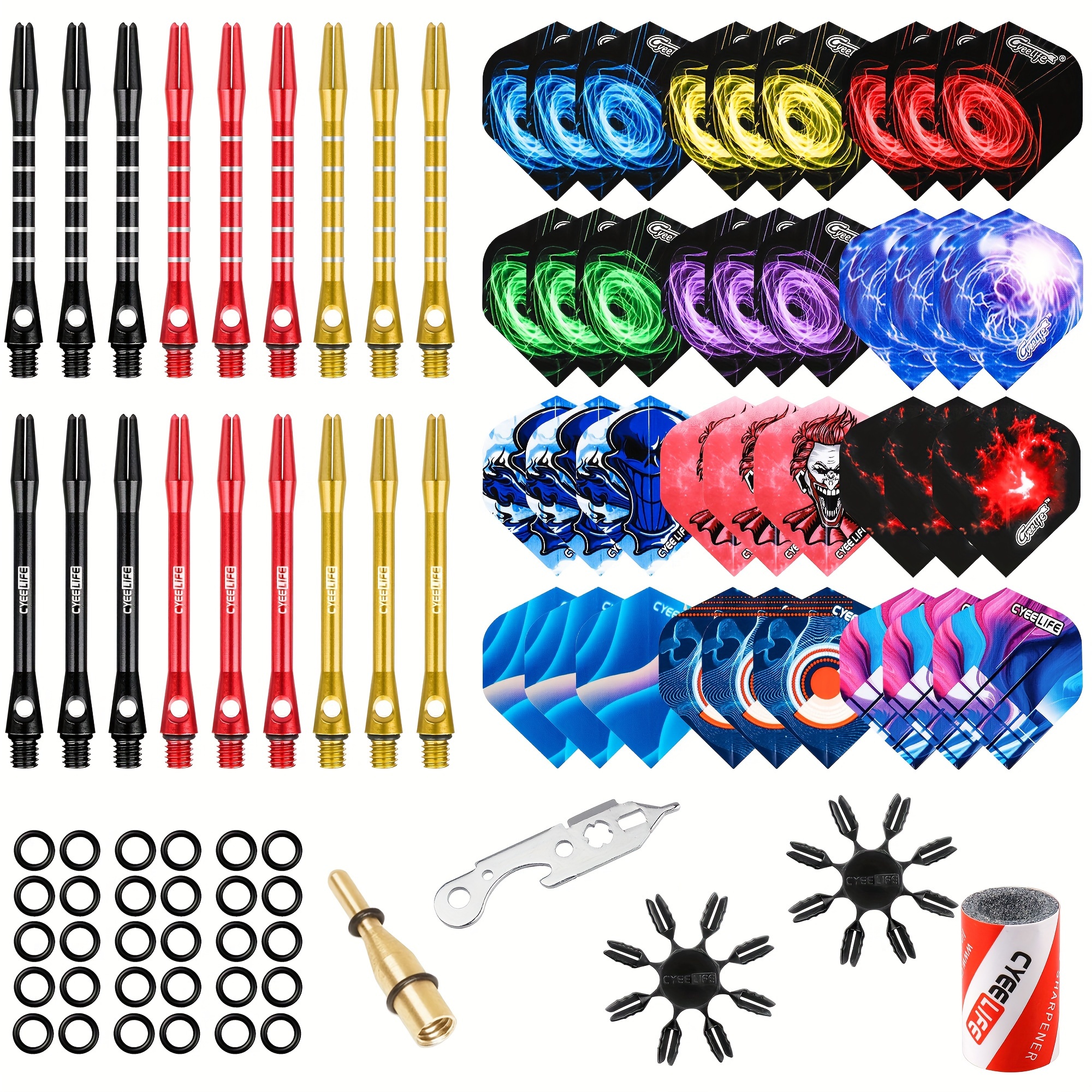 

36pcs Of Cyeelife Dart Accessories, 18 Aluminum Rods, 1 Grinding Stone, 1 Dart Tool, Cyeelife