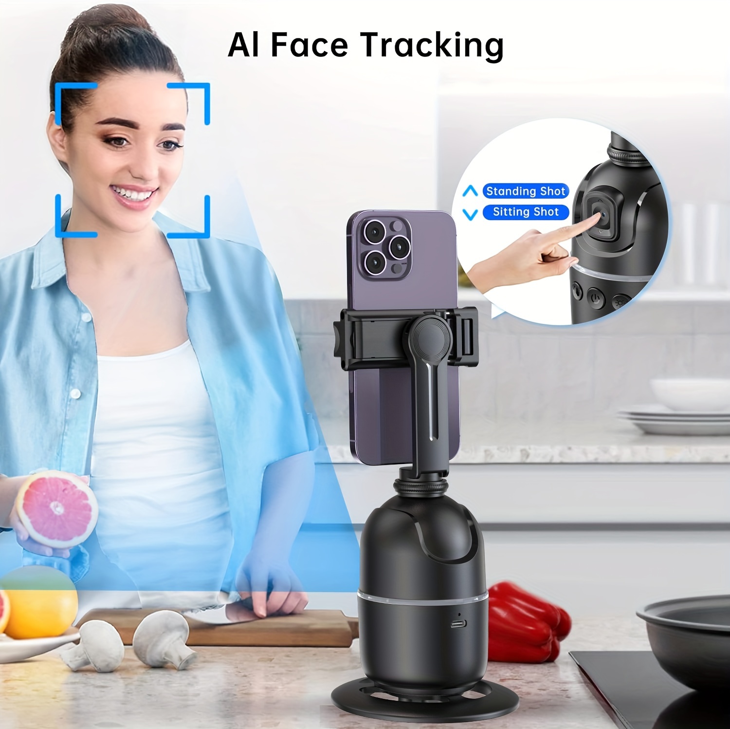 Face Tracking Tripod Desktop Gimbal No App Required 360° - Temu