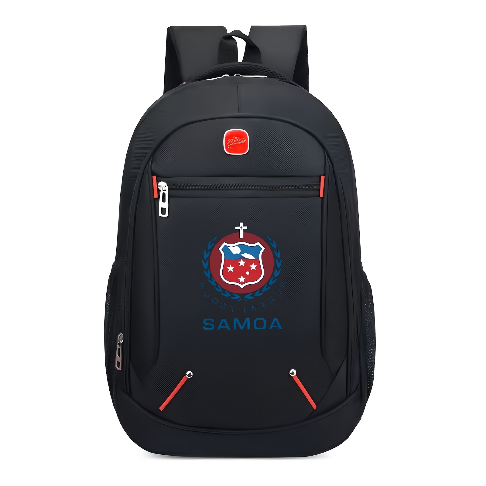 TEMU 1 Samoa Heavy-duty Backpack, Unisex - Durable Sports Bag With Samoan , Reinforced Stitching And High-zip Closure, Adjustable Thickened Shoulder
