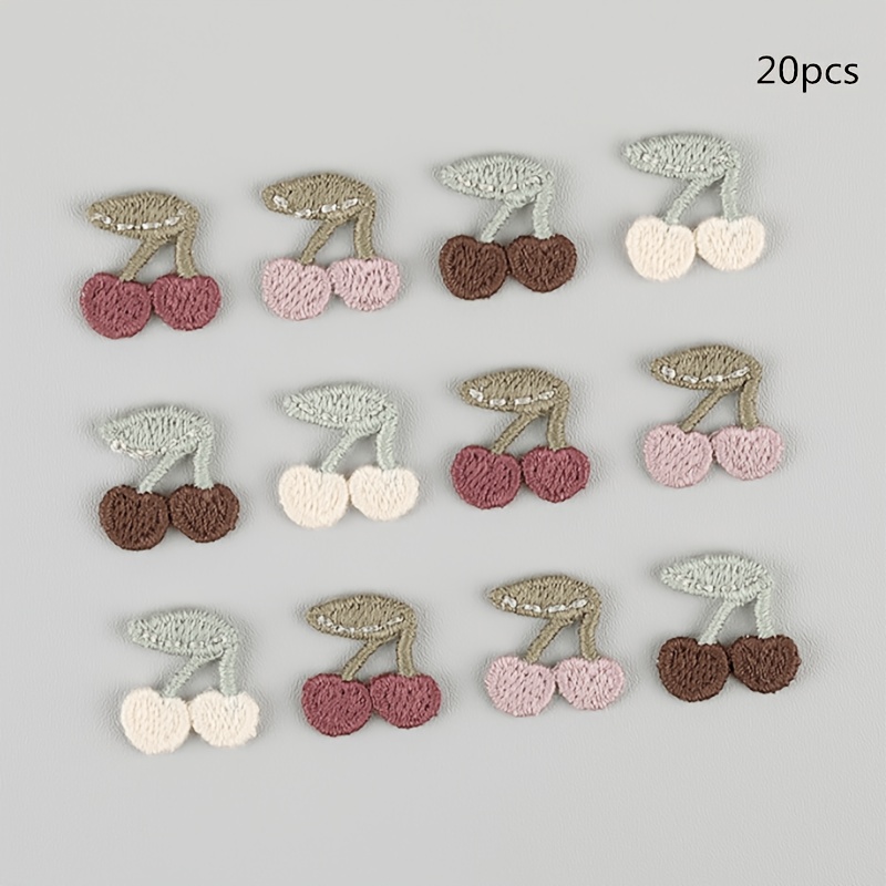 TEMU 20 piezas/paquete de adhesivos de tela de bordadas de dibujos animados, para ropa, zapatos, calcetines, adornos de embalaje de cajas, adornos