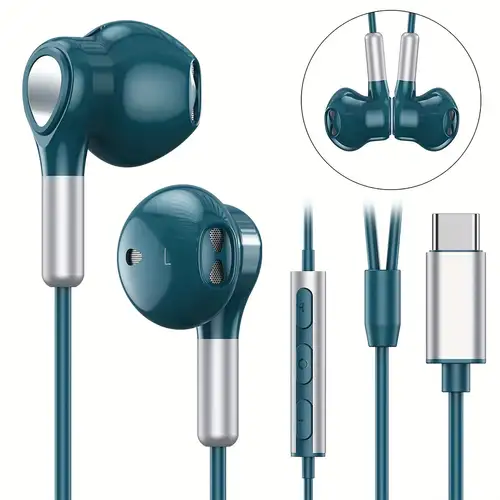 Auriculares USB C para iPhone 15 Pro Max Plus, nuevo iPad, Google Pixel 7a  6a 6 5 4XL, auriculares estéreo de alta fidelidad USB tipo C, auriculares