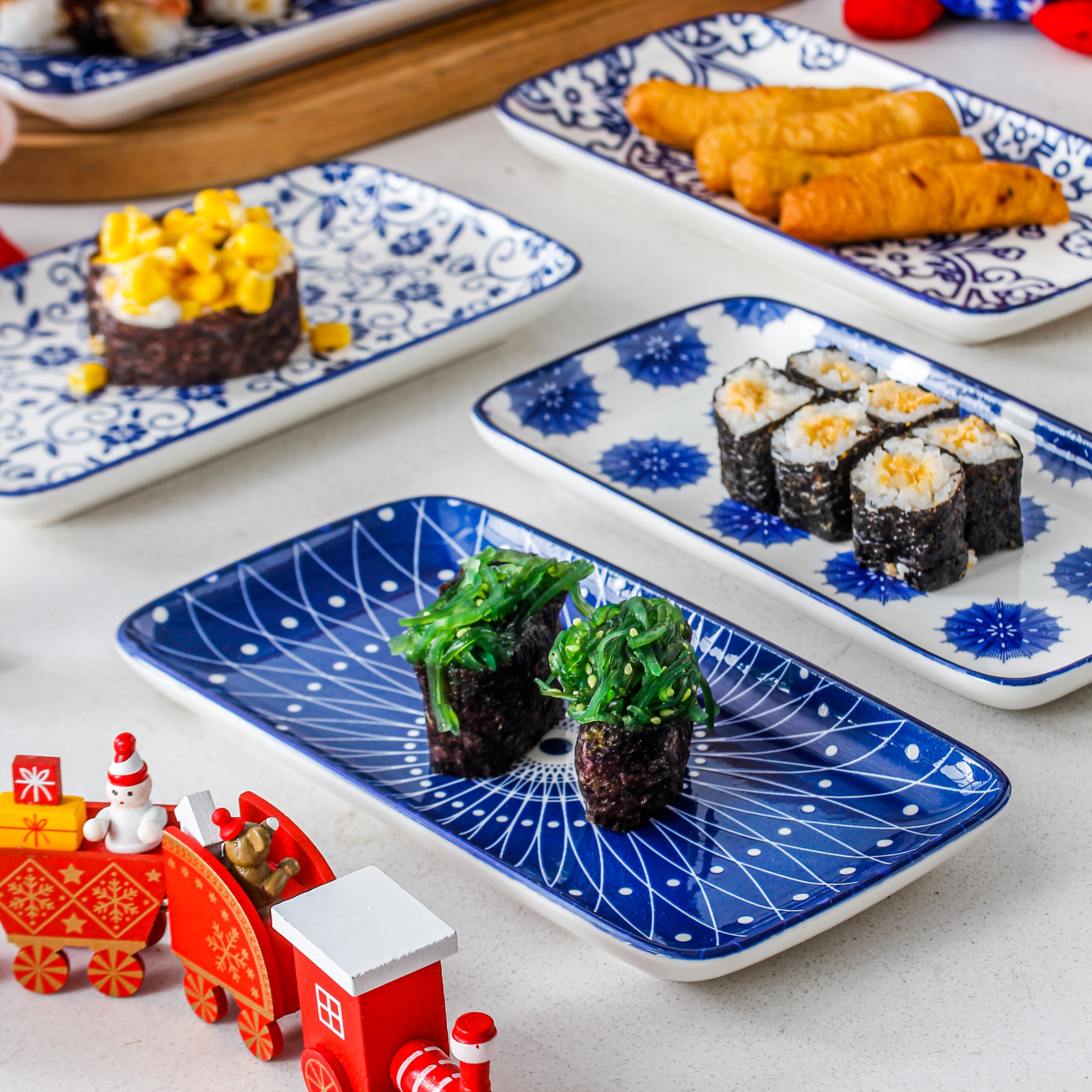 LMRLCS Japanese Dinner Plate Set Of 4, 8 Inch Large Appetizer Plate Round Dessert Or Salad Plate Ceramic Dinnerware Set Microwave Dishwasher Oven Safe