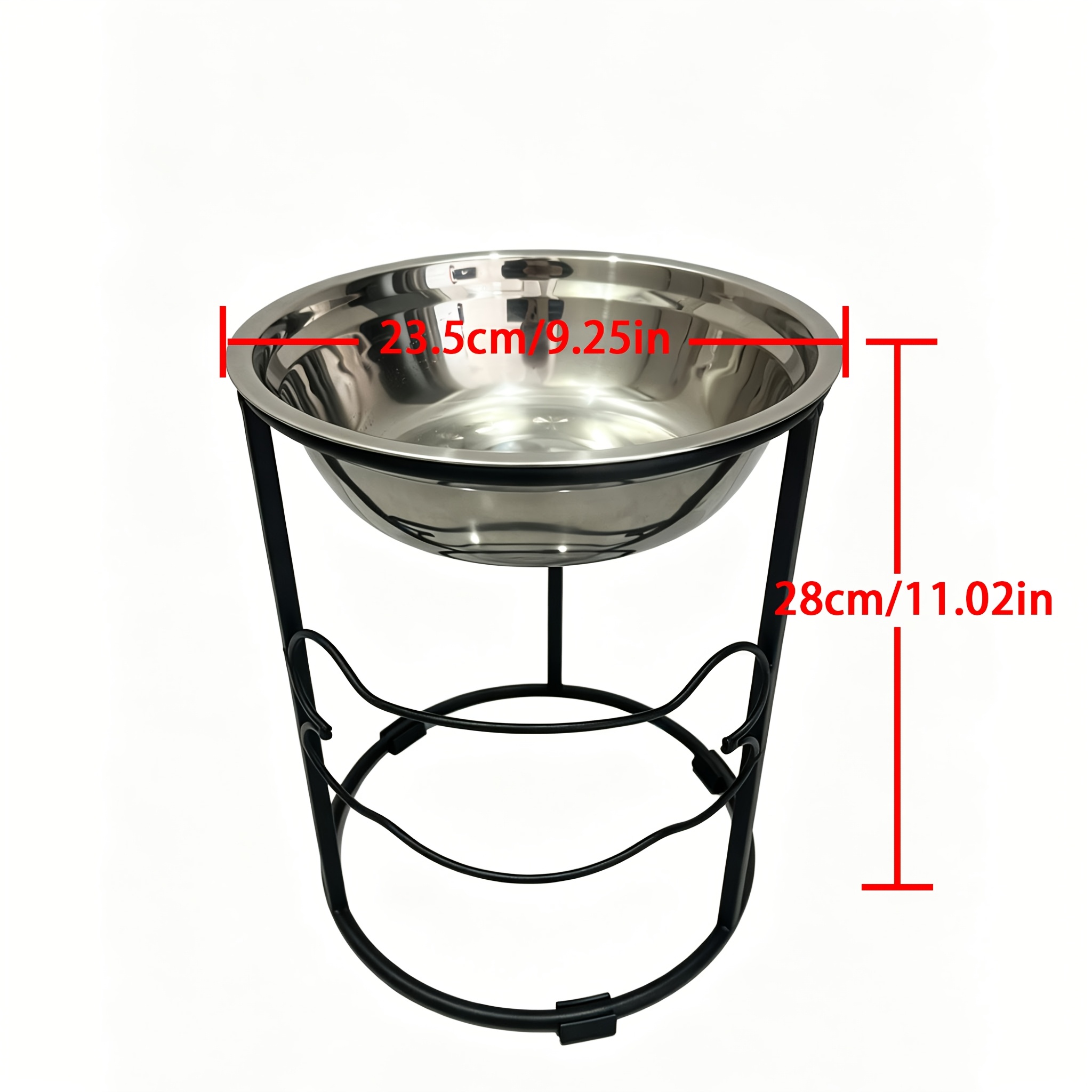 TEMU Dog Bowl Stainless Steel Trough Dog Bowl Single Bowl Neck Protection Dog Food Bowl Golden Retriever Teddy Medium Small Dogs