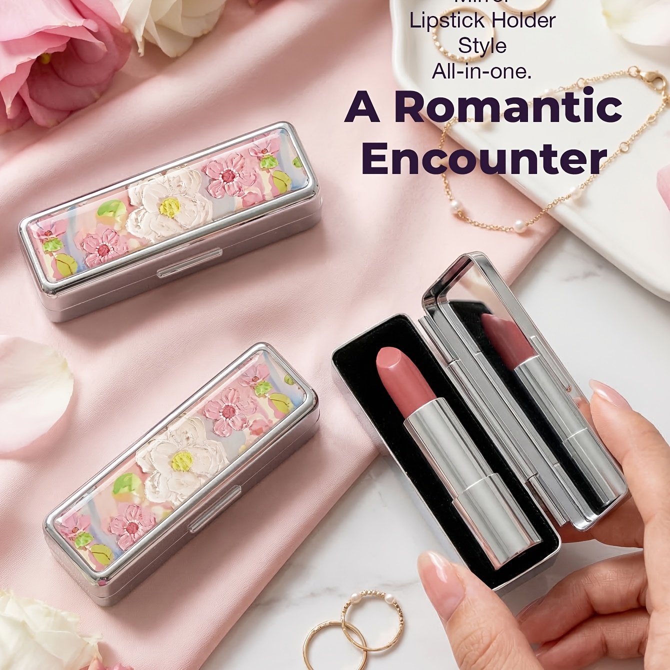 Multifunctional Portable Mini Mirror with Lipstick Case