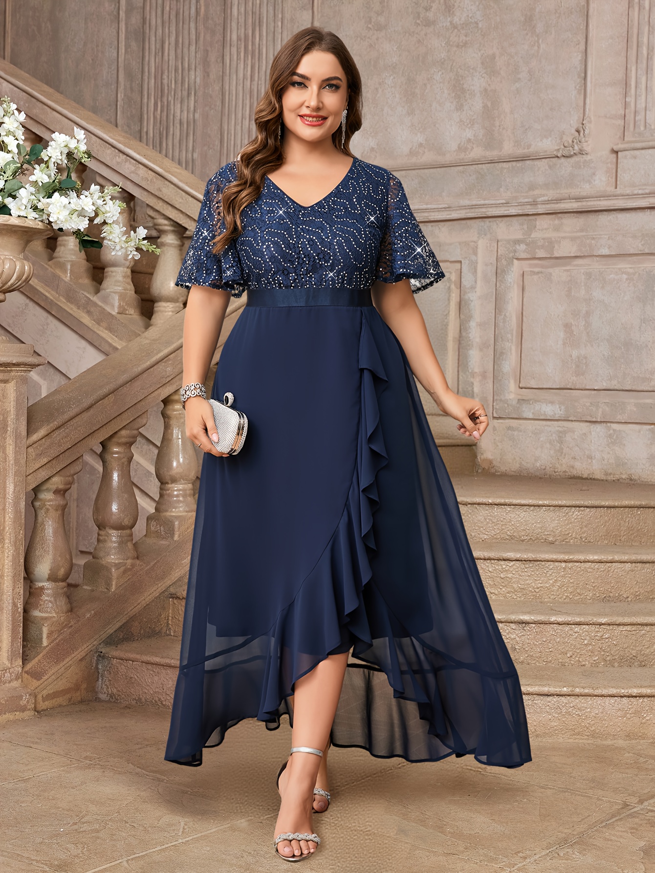 Alexa Webb Wedding Dress Navy Blue Mother Of The Bride Dress Plus