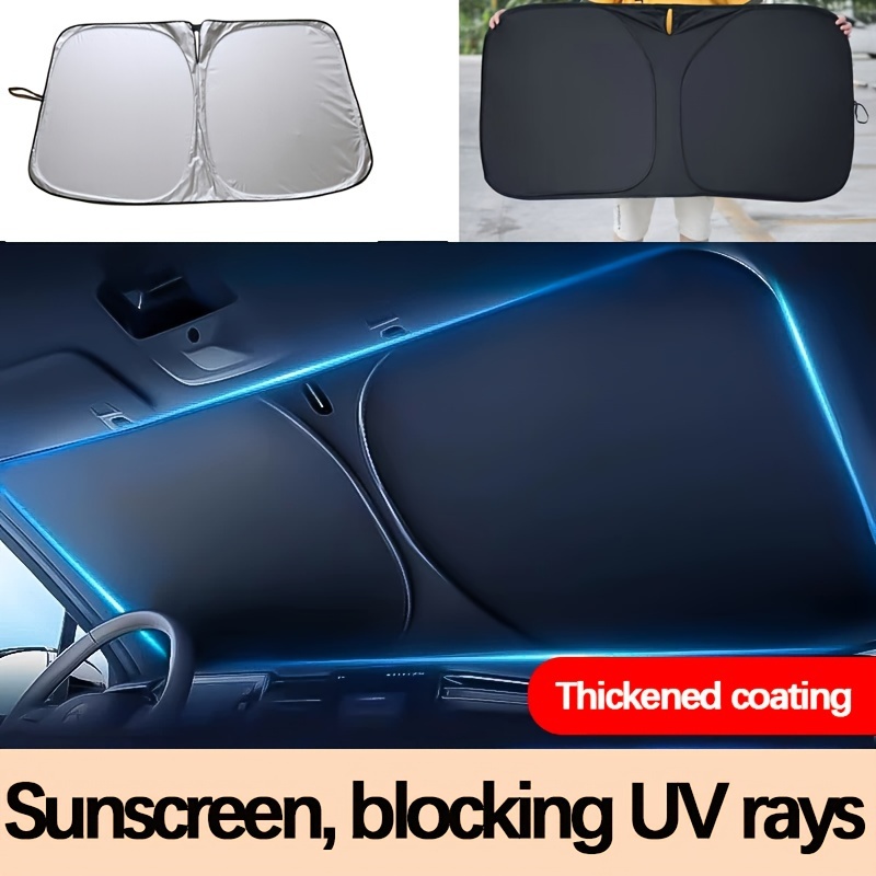 

Upgraded Full Shading Titanium Silver Car Sunshade Curtain Front Windshield Sunscreen Heat Insulation Sunshade Car Sun Blocking