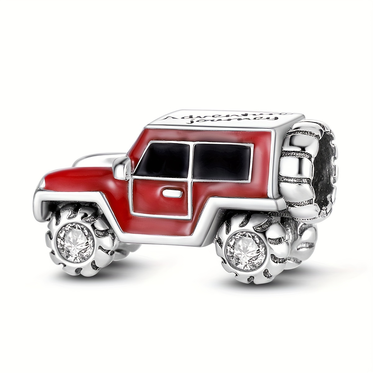 Image of 1pc Red Buggy Adventure Tour Fashion Charm Beads Suitable For Original Bracelet Necklace Jewellery Making Suitable For Travelling Tour And Gift Essential Decoration