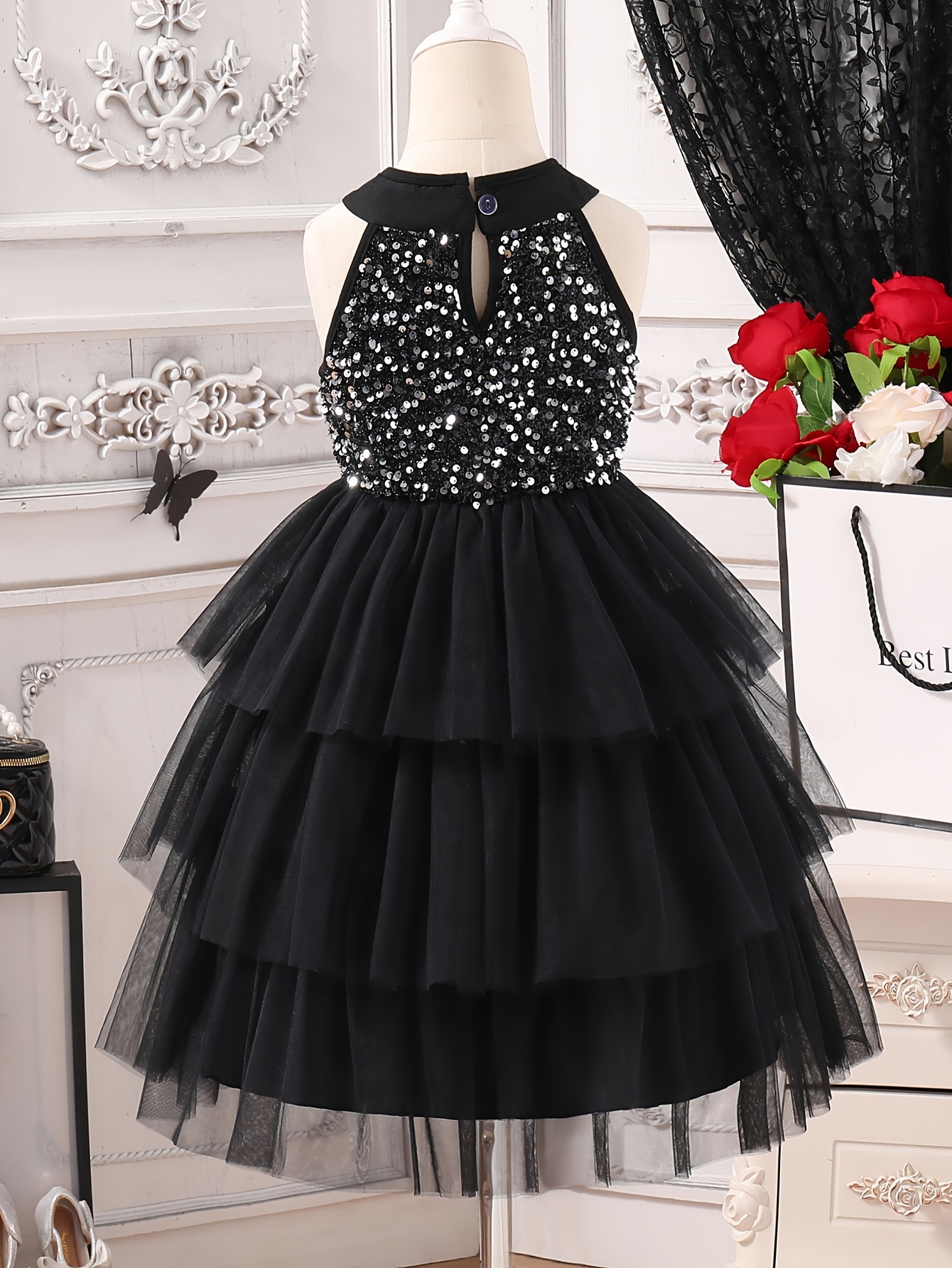 black dresses for kids girls sold on Temu United States