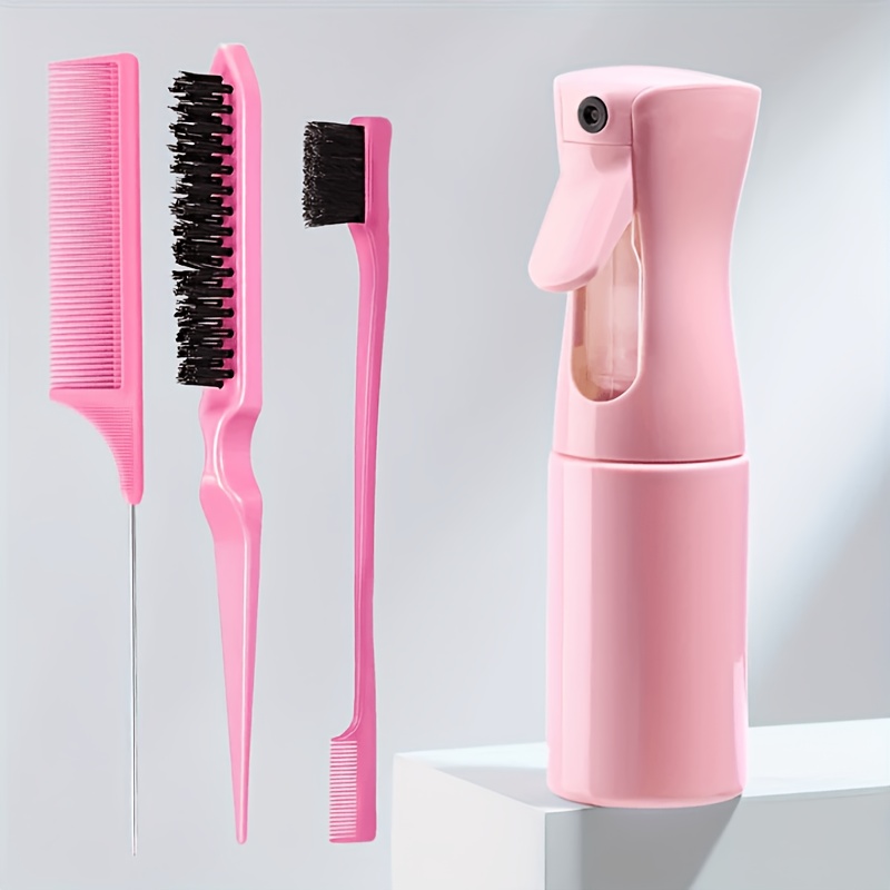 Image of Wanmei 4pcs Hair Brush Set Pointed Tail Comb Fixed Mouse Comb Hair Pulling Needle High Pressure Spray Bottle Salon Tool Supplies