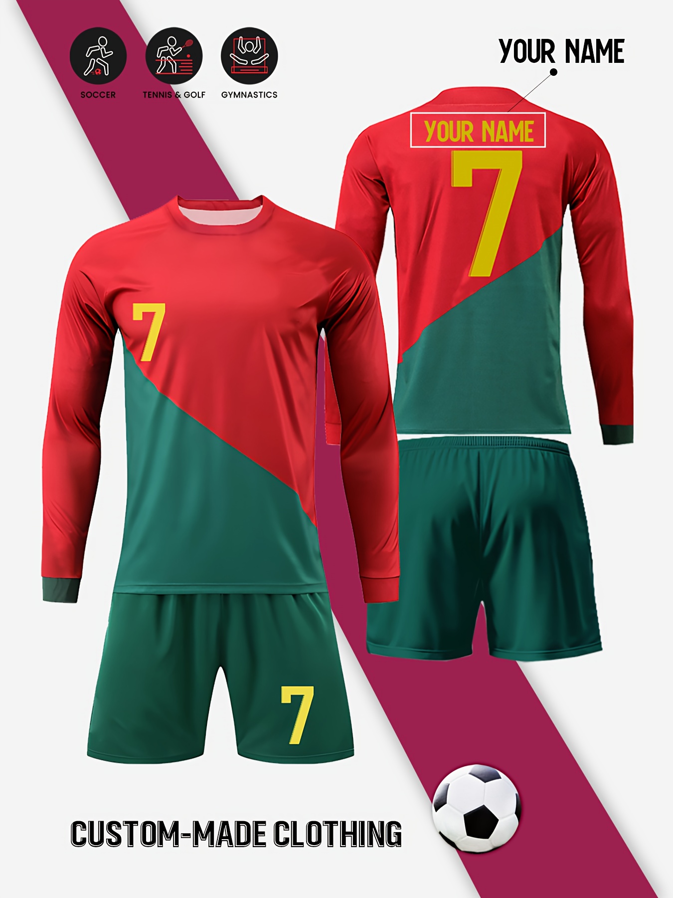 customized name boys football jersey shorts set quick dry Temu