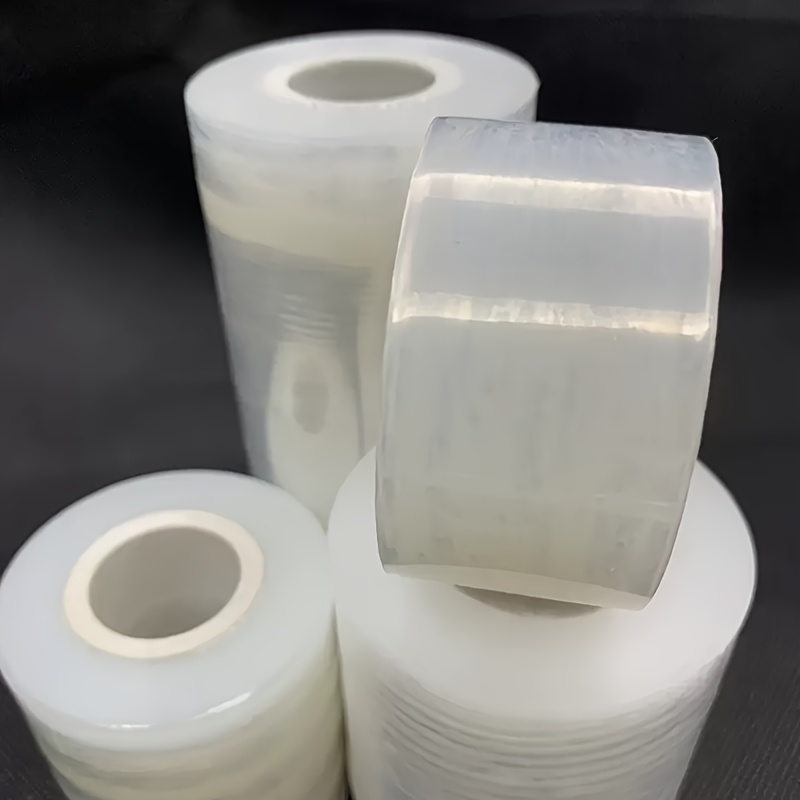 Pe Small Roll Wrap Film, Thickened Plastic Stretch Cling Wrap For Industrial Use - Transparent Self-adhesive Protective Packaging Film