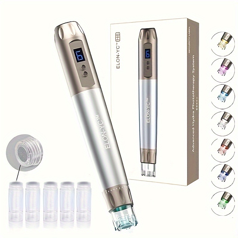 

Dr Dermapen H6 Hydra Beauty Pen - 5pcs Round Nano - Automatic Serum Applicator Hydra Dermapen For Face Body - Skin Care Tool For Home Personal Use