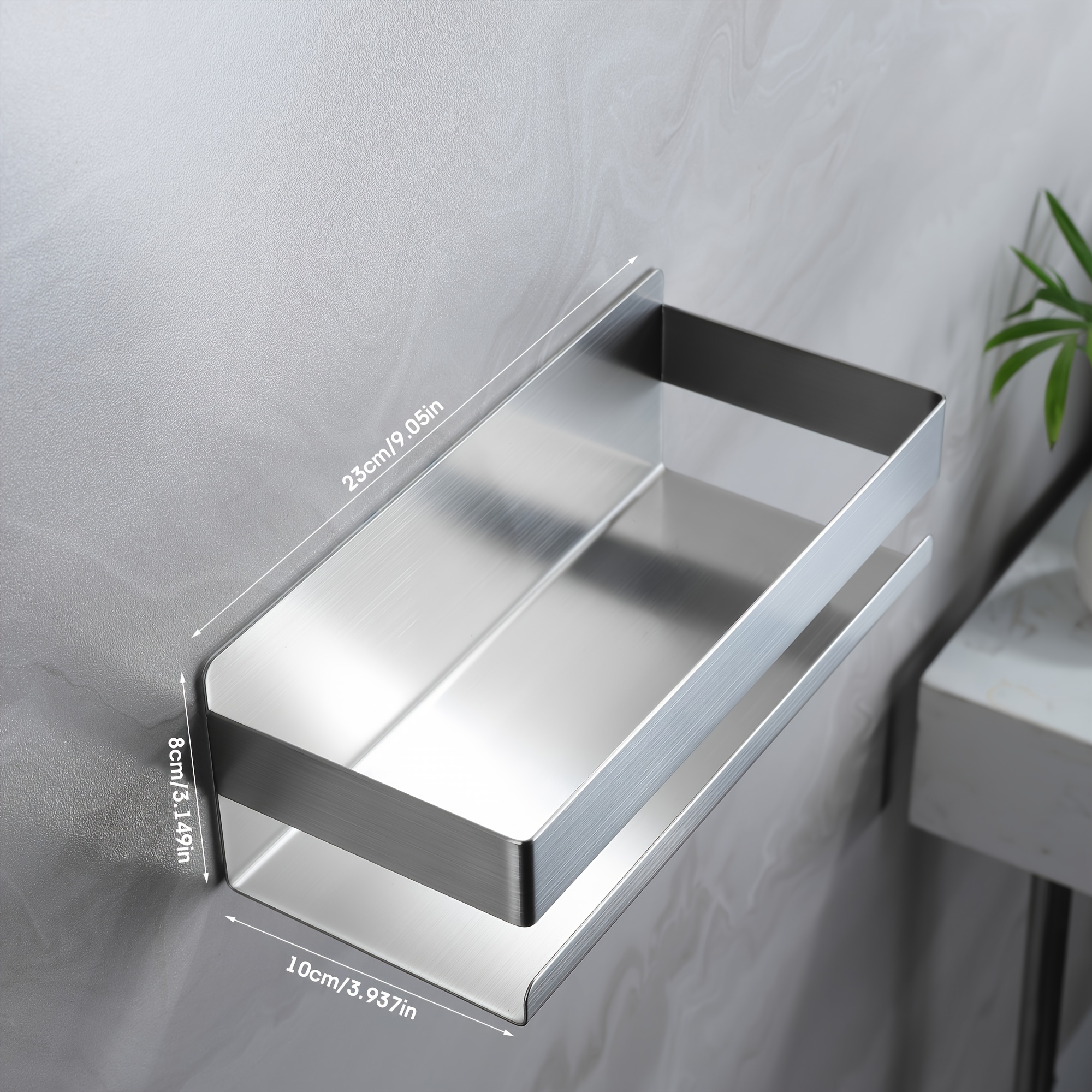 Полочка для ванной Cooeco нержавеющая сталь самоклейка 23х8х10 см