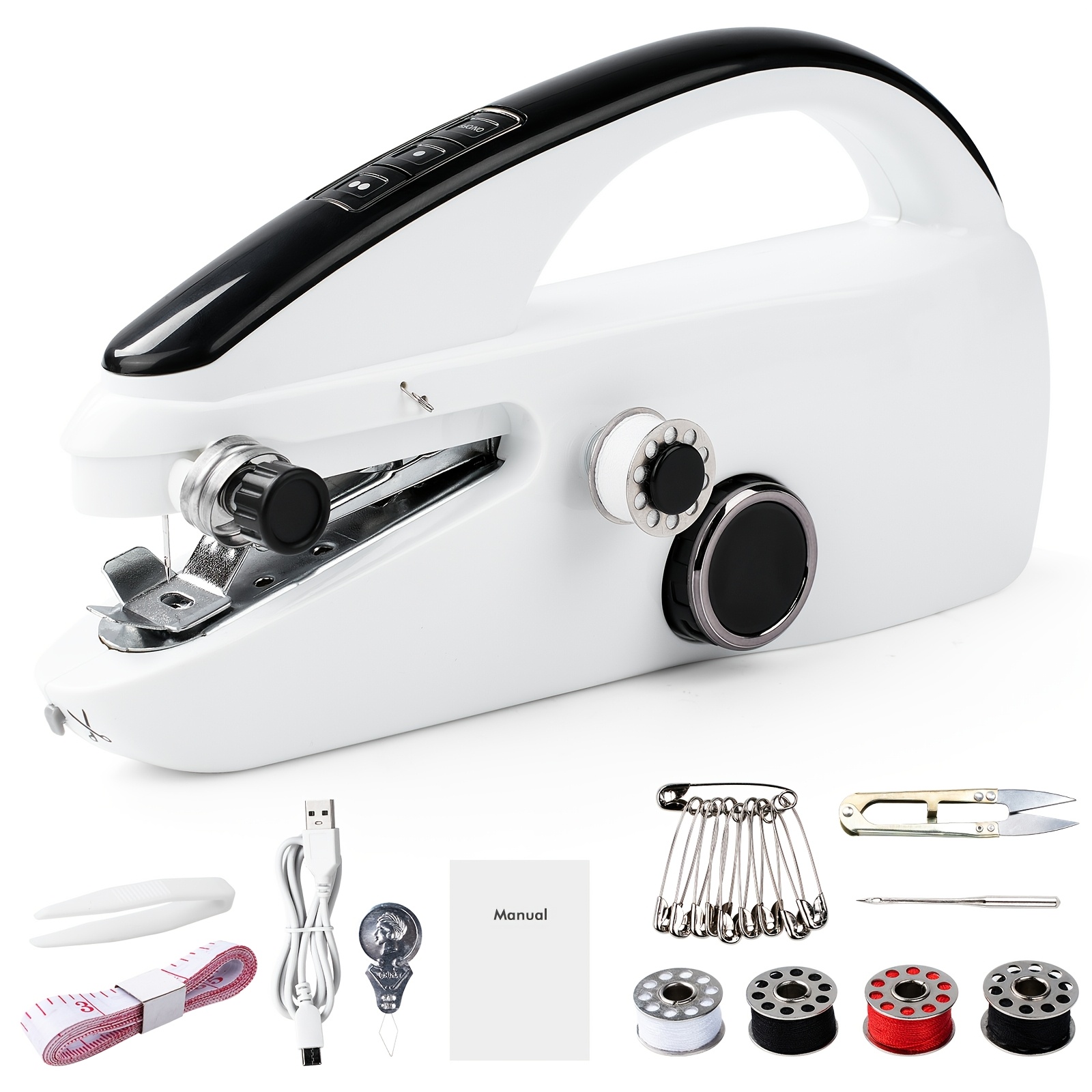 Handheld Sewing Machine, Mini Handy Sewing Machine, Quick Portable Mending Machine, Portable Sewing Machines For Beginners With 2 And Complete Accessories Kit For Home, Travel And Diy