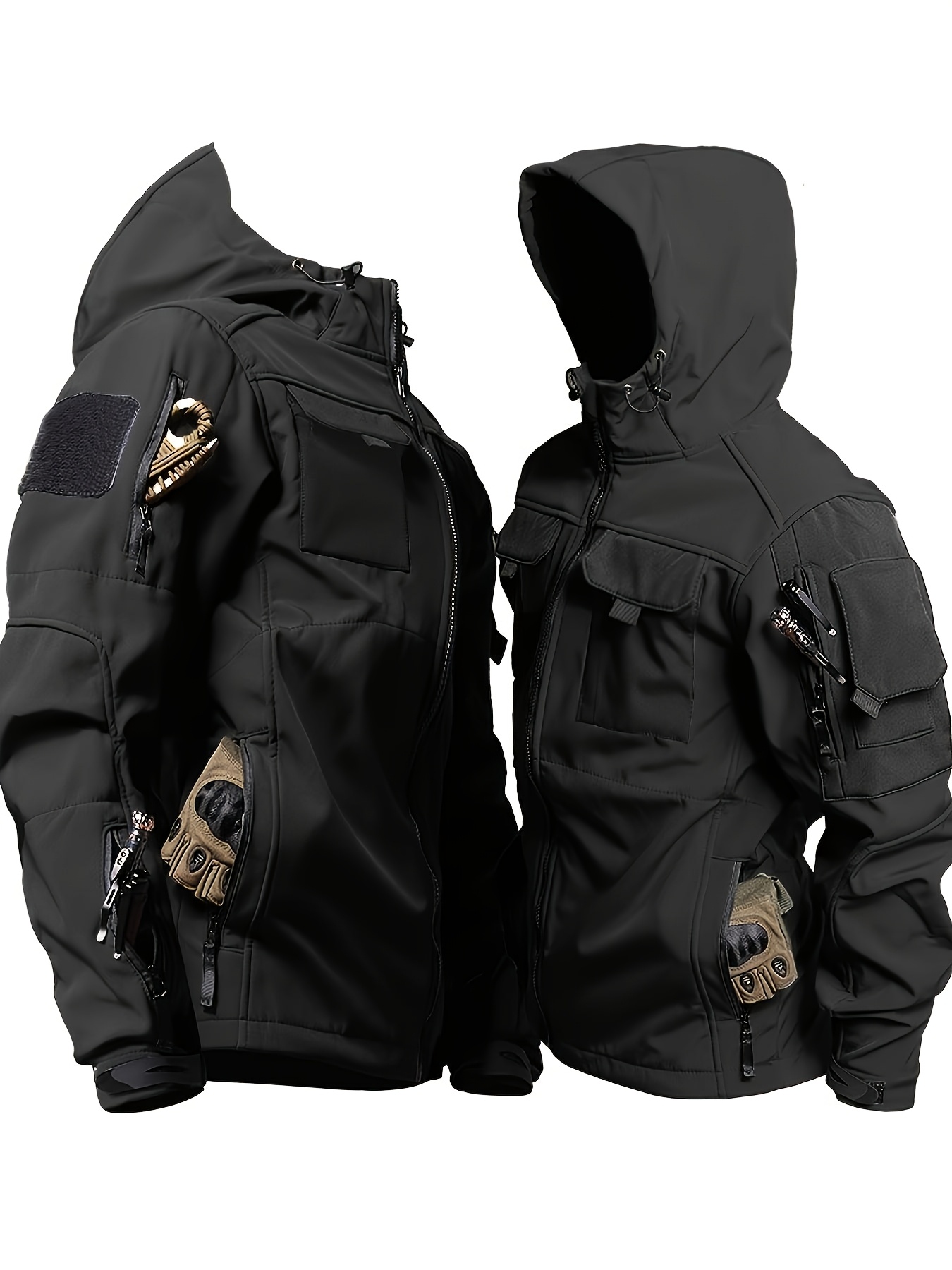 2pcs Men's Thickened Jacket and Pants Set for All-Terrain Hunting