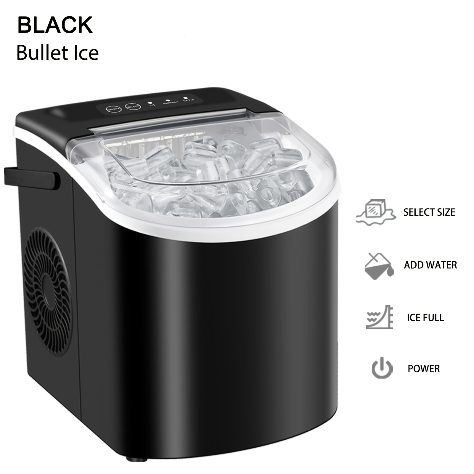 TEMU Ice Maker Machine For Countertops, 26 Lbs Of Ice In 24 Hours And 9 Ice Cubes In With Basket And Scoop For Self-cleaning.