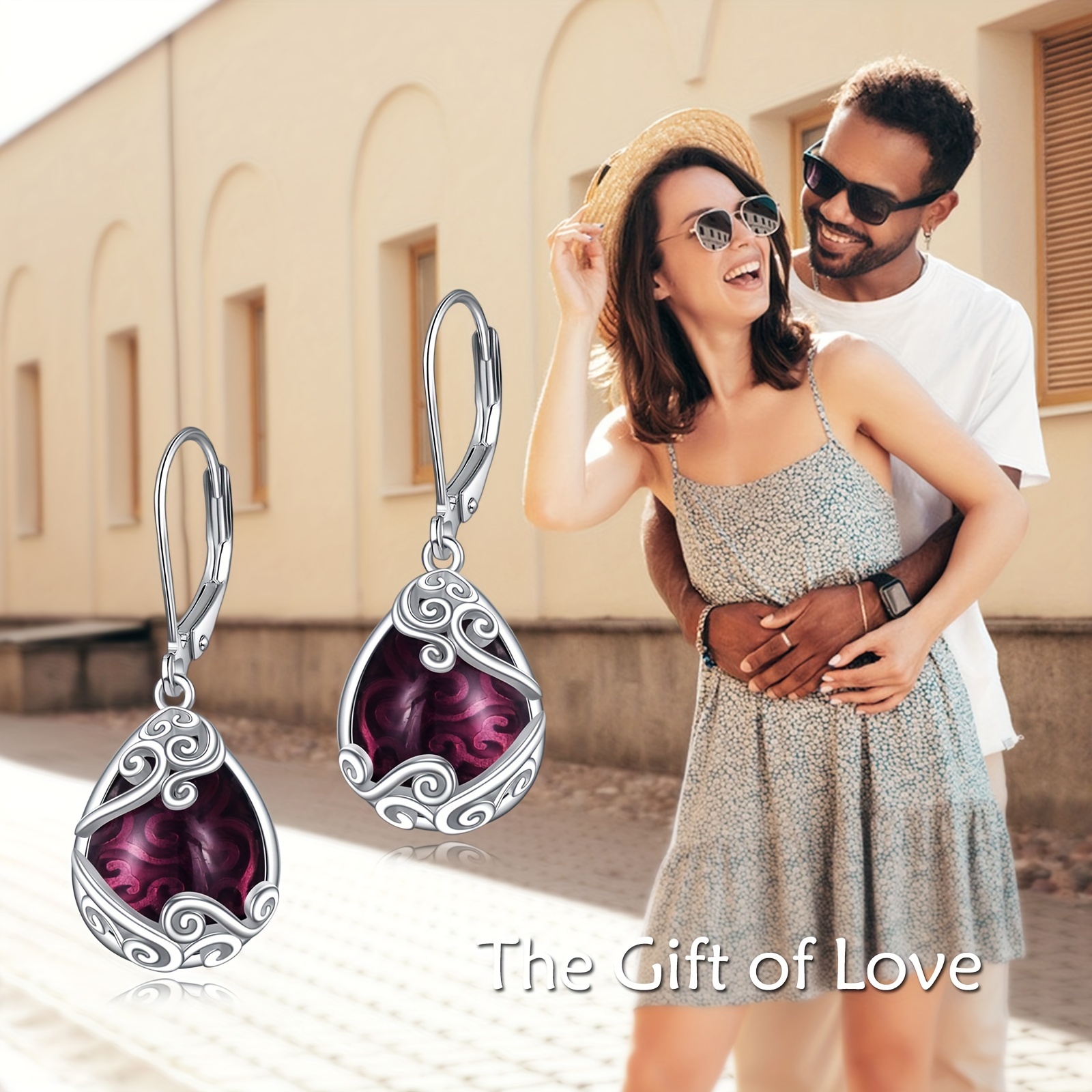925 sterling silver amethyst drop earrings   teardrop dangle earrings jewelry gifts for women mother daughter Product details 3