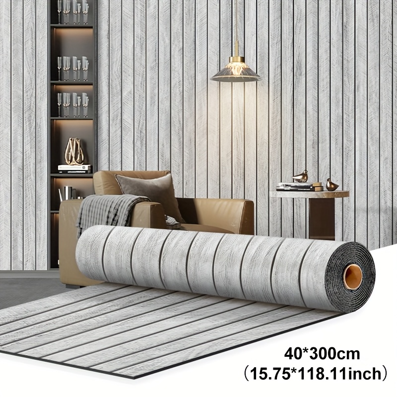 TEMU 3d Wood Grain Wall Panels, 3mm Thickened, Ixpe Material, Self-adhesive Retro Grille Wall Stickers, Peel And Stick, Easy To Clean And Cut,
