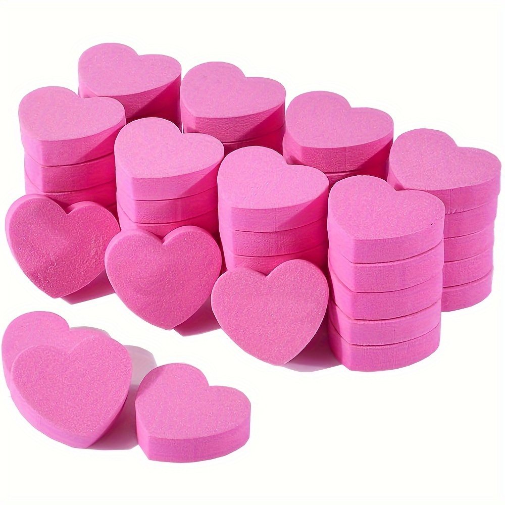 

100pcs Heart Shape Double Sided Nail File Sponge Nail Mini Buffer Block File Washable Nail Care For Shaping/smoothing Fingernail