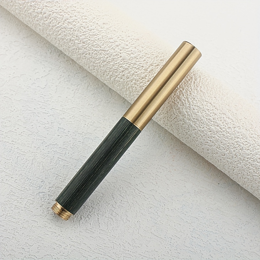Vintage Brass Mini Pocket Portable Wood Fountain Pen Metal 0.5mm Creative Short Writing Writing Pens Office Supply
