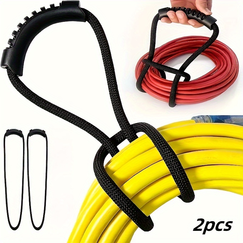 TEMU 2 Pcs 55cm/21.65in Storage Straps With Handles: Extension Cord Organizer, Hose Holder, Space Saving, Air/water Hose Organizer For Home, Garage, Boat, Rv & More