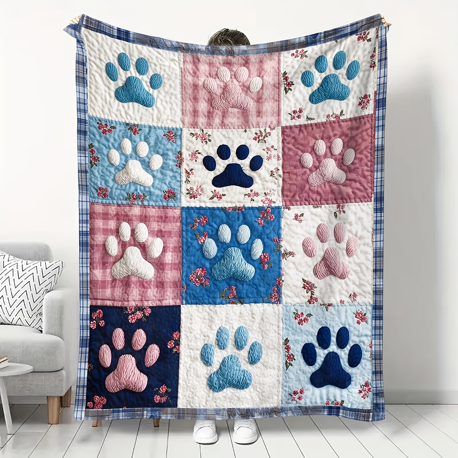 TEMU 1pc Printed Durable Quilted Bed Blanket, Large And King Size For Home And Dorm, High-definition Print. Breathable And Easy To Care For