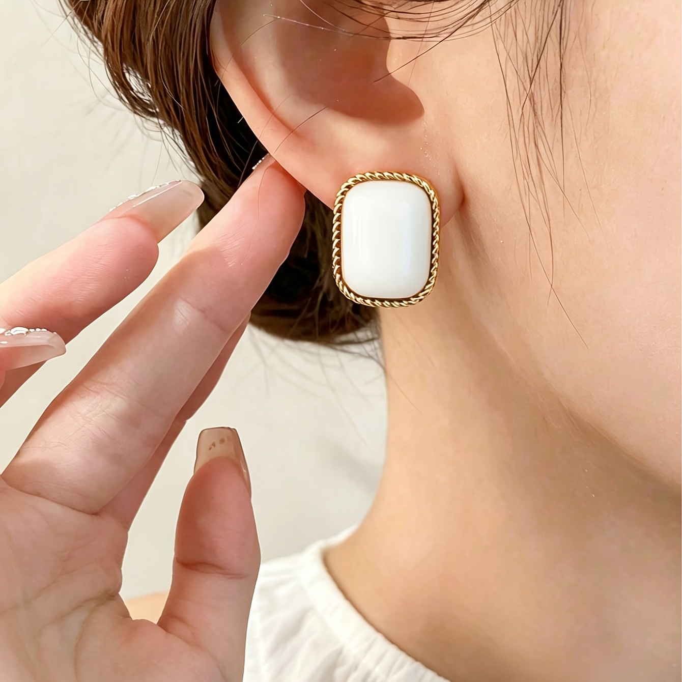 5 Pairs Elegant Irregular Oval Geometric Drop Earrings Set