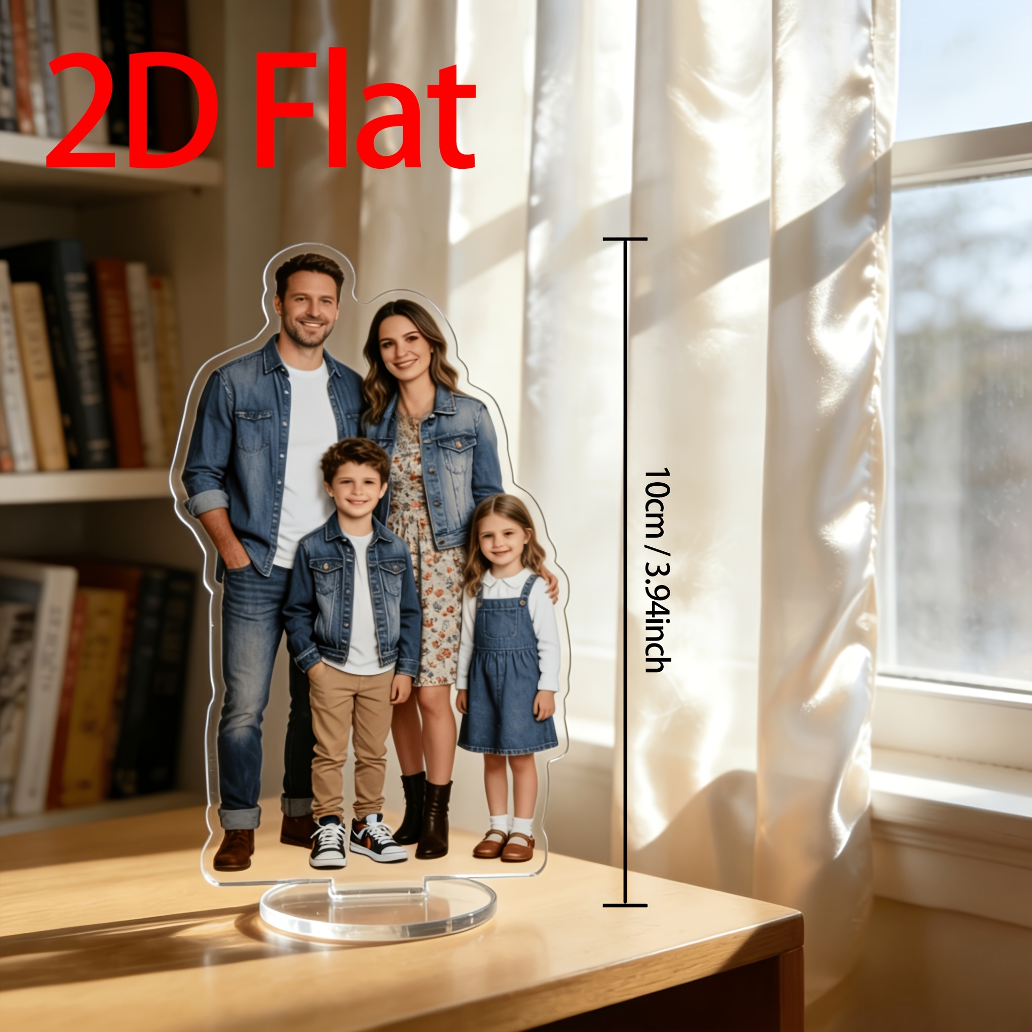TEMU Standee 2D personnalisé en acrylique 10Cm/3.94In, idéal pour la décoration de bureau, parfait article décoratif pour les anniversaires, , fêtes