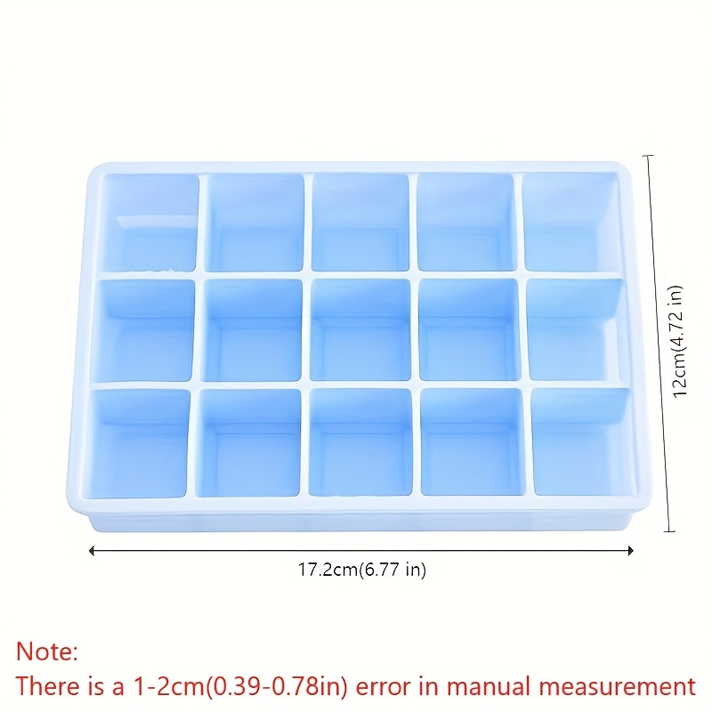 Image of Food Grade Silicone Ice Tray Square Cube Of Ice Mold 15 Grids 24 Grids With Lid Easy To Release Ice Tray