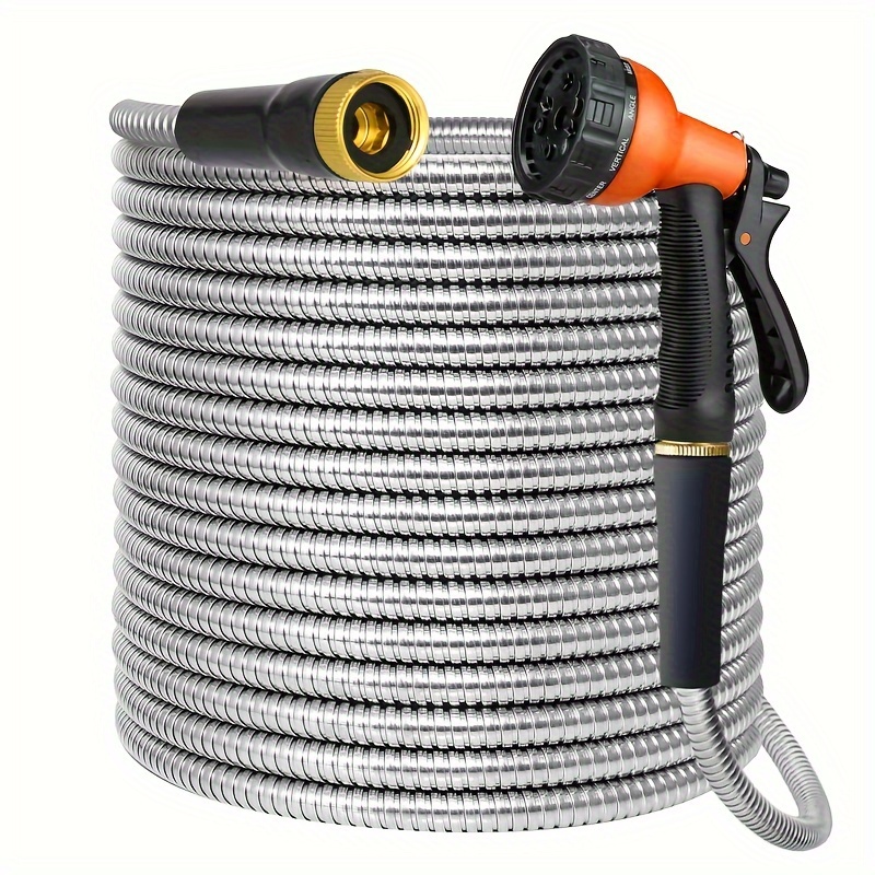 

Metal Hose Steel Hose 3/4 Brass Fittings And Nozzle, & Free,