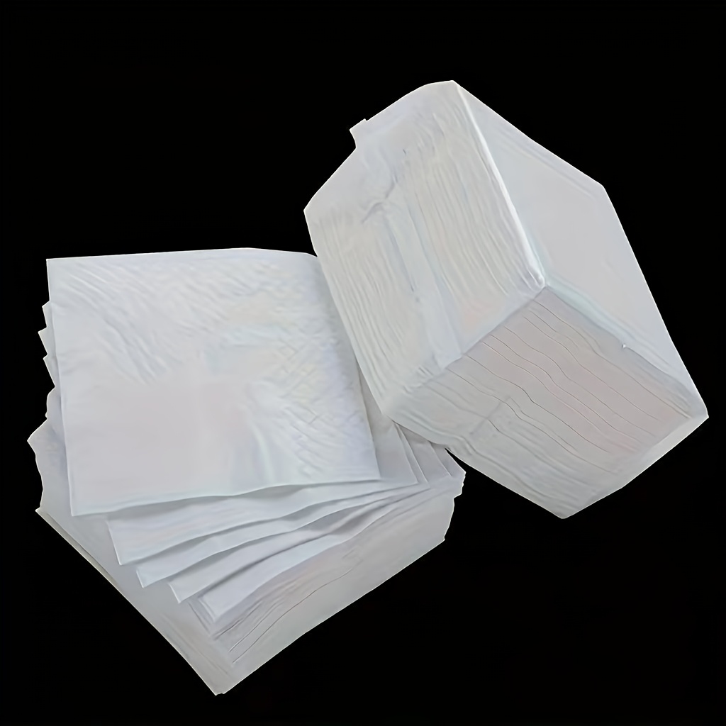Image of 100pcs White Square Disposable Napkins - Elegant, Versatile And Individually Wrapped For Hygiene - Suitable For Parties, Weddings And High-end Banquets