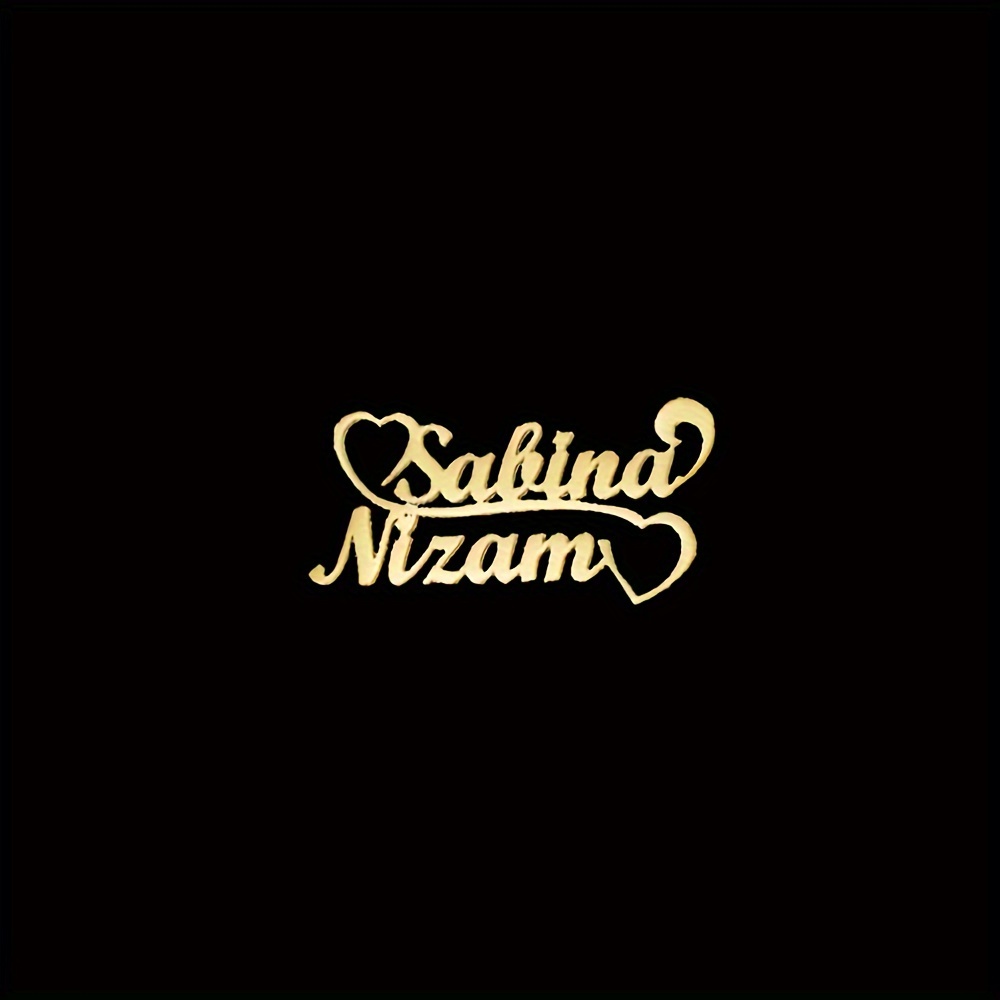 Customize a Personalized Stainless Steel Name Heart Brooch, Available in 1 to 2 Layers - Perfect for Birthdays, Weddings, Graduations, And Special Occasions with Custom Letter Pins - Featuring an Elegant And Minimalist Design.