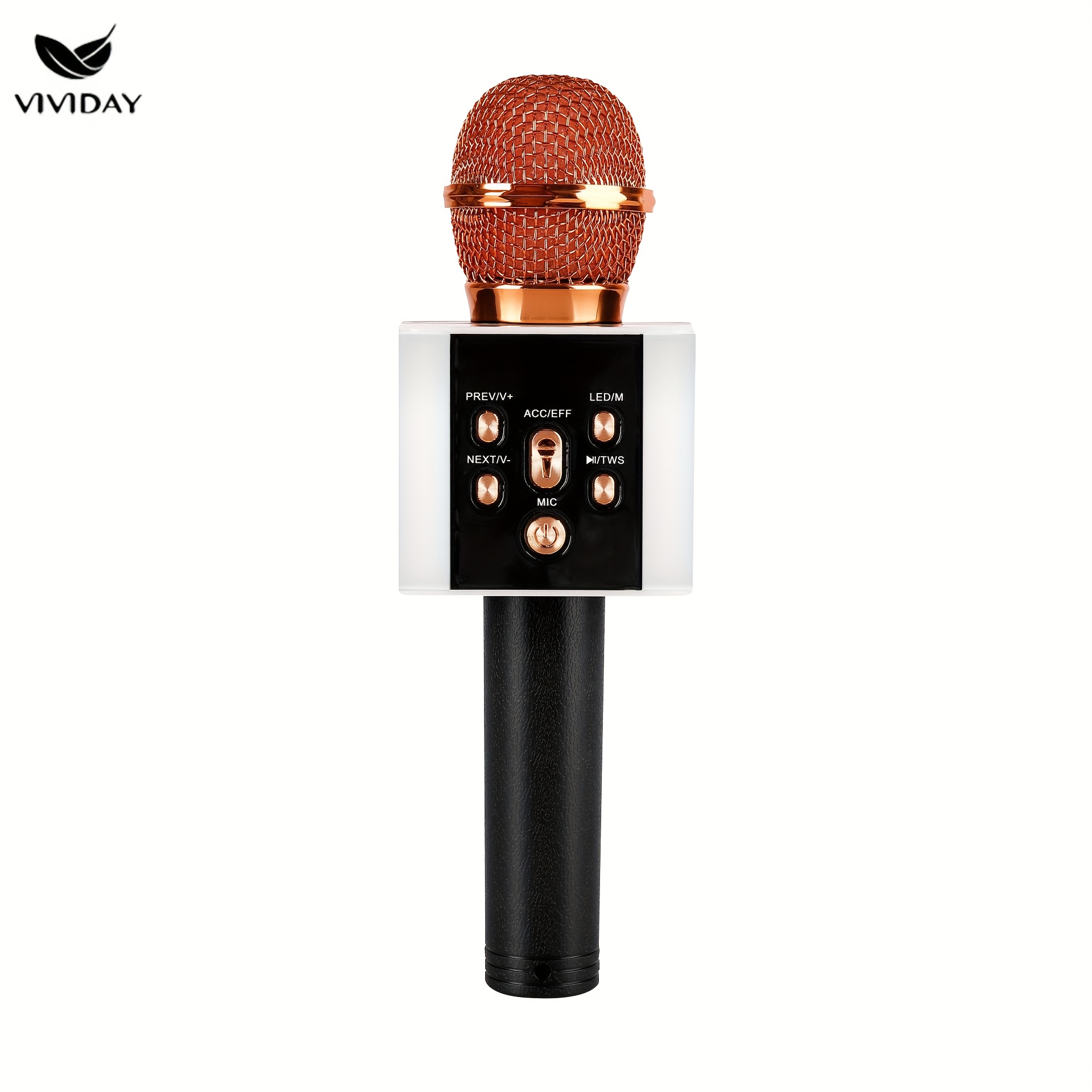 1pc microphone, colorful light karaoke microphone, high-quality wireless microphone, blue k song tooth microphone, k song magic device, computer/mobile phonelive broadcast/KTV/performance special microphone. Audio integrated microphone, family special microphone, Portable Microphone, Microphone Mini Wireless, Mini Microphone for Phone, Phone Mic, Mic for iPhone