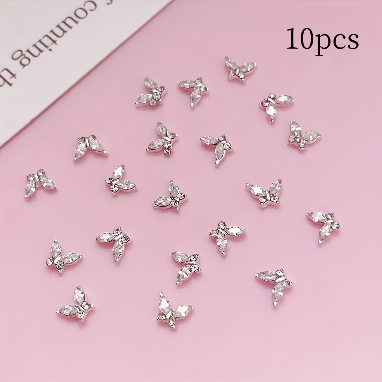 10pcs Mini Rhinestone Nail Art Kit - Alloy Material, Fragrance-free, Suitable For And Salon Use