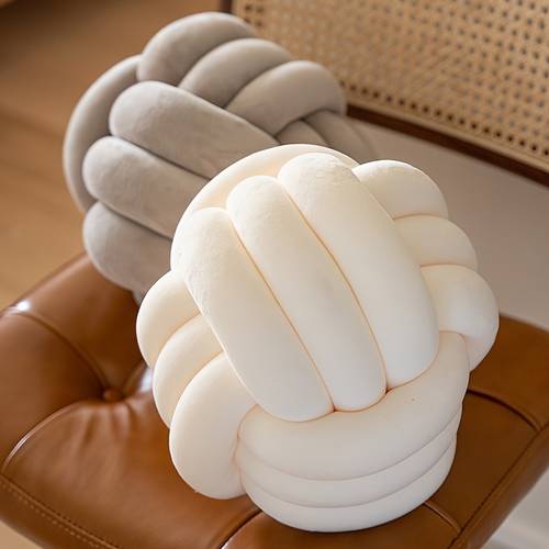 1pc bohemian geometric knot throw multicolor round cushion with machine washable fill neutral tones suitable for bed sofa chair decorative accent pillows