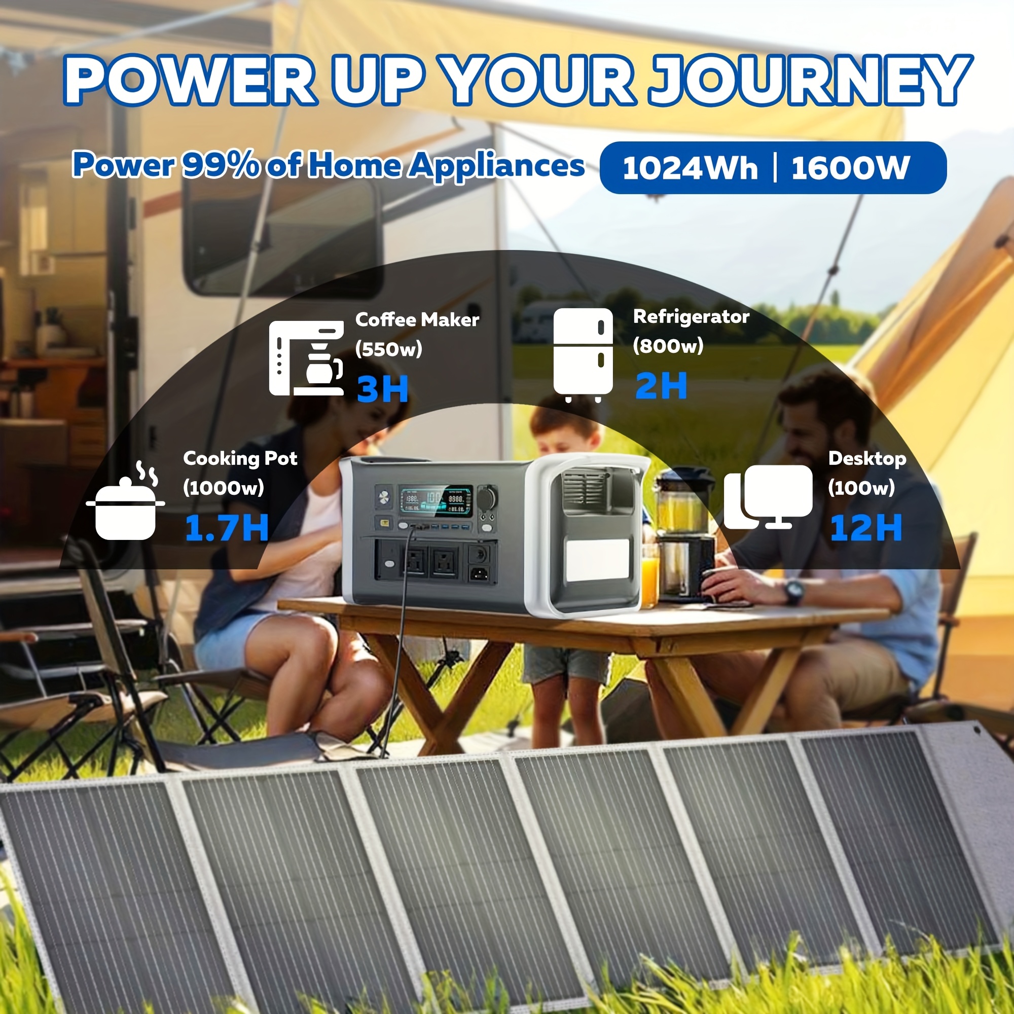 2400w 1600w 500w portable power station ap2000 2048wh 2400w   1024wh 1600w ap400 345wh 500w power bank lifepo4 battery ups function 200w 100w foldable solar panel camping equipment solar generator Product details 5