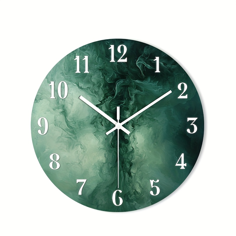 E-shop 1 Stück Leise Wanduhr Nicht Holz, Dekorative Runde Uhr HD Glanzlaminierung Abstraktes -Zifferblatt Design für Schlafzimmer, Esszimmer,