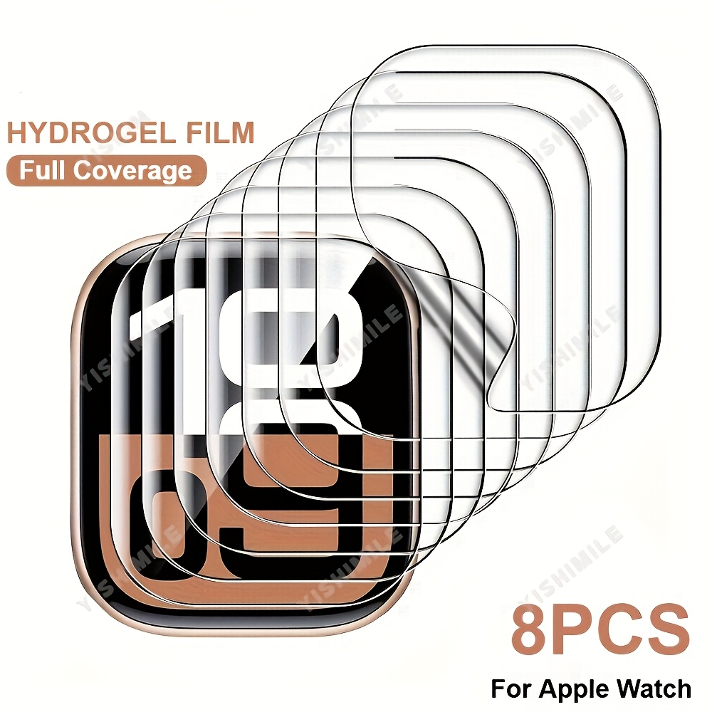 8-pack Ultra-thin Hydrogel Screen Protector For Watch Series 11/ Watch Series 10 - 42mm, 46mm - Anti-scratch, Anti-fingerprint, Scratch-resistant Protection, Durable And Flexible, , High-quality