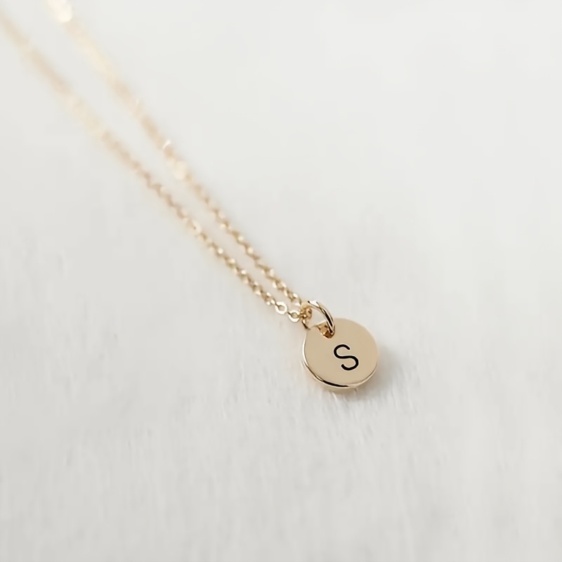 Image of An Name Necklace, Made Of Stainless Steel, With Personalized Engraving, Round Pendant, Couple's Jewelry, Men's Choker