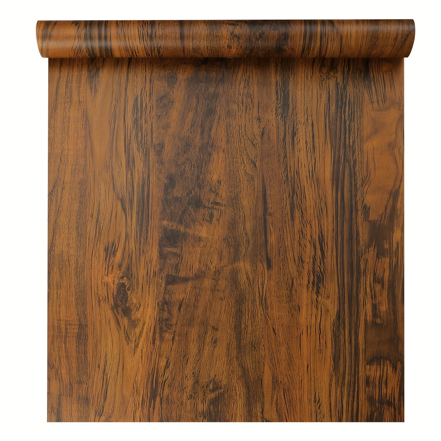 Image of 1 Roll Vintage Peel-and-stick Wallpaper, Self-adhesive, Waterproof, Easy To Peel And Paste, Brown Wood Wallpaper, Suitable For Renters, Kitchen Wallpaper, Furniture Stickers