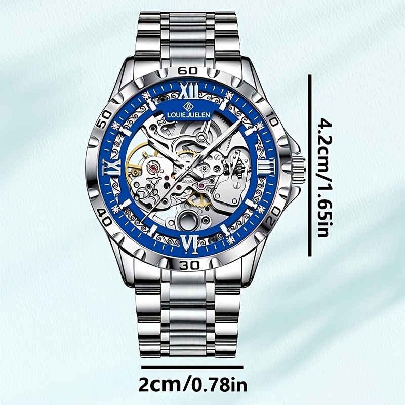 Men's Automatic Mechanical Skeleton Wristwatch, Stylish Design