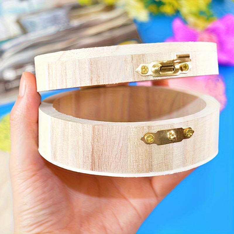 Image of 1pc Boutique Gift Wooden Box, Portable Jewelry Storage Gift Box For Rings, Earrings, Bracelets, Necklaces