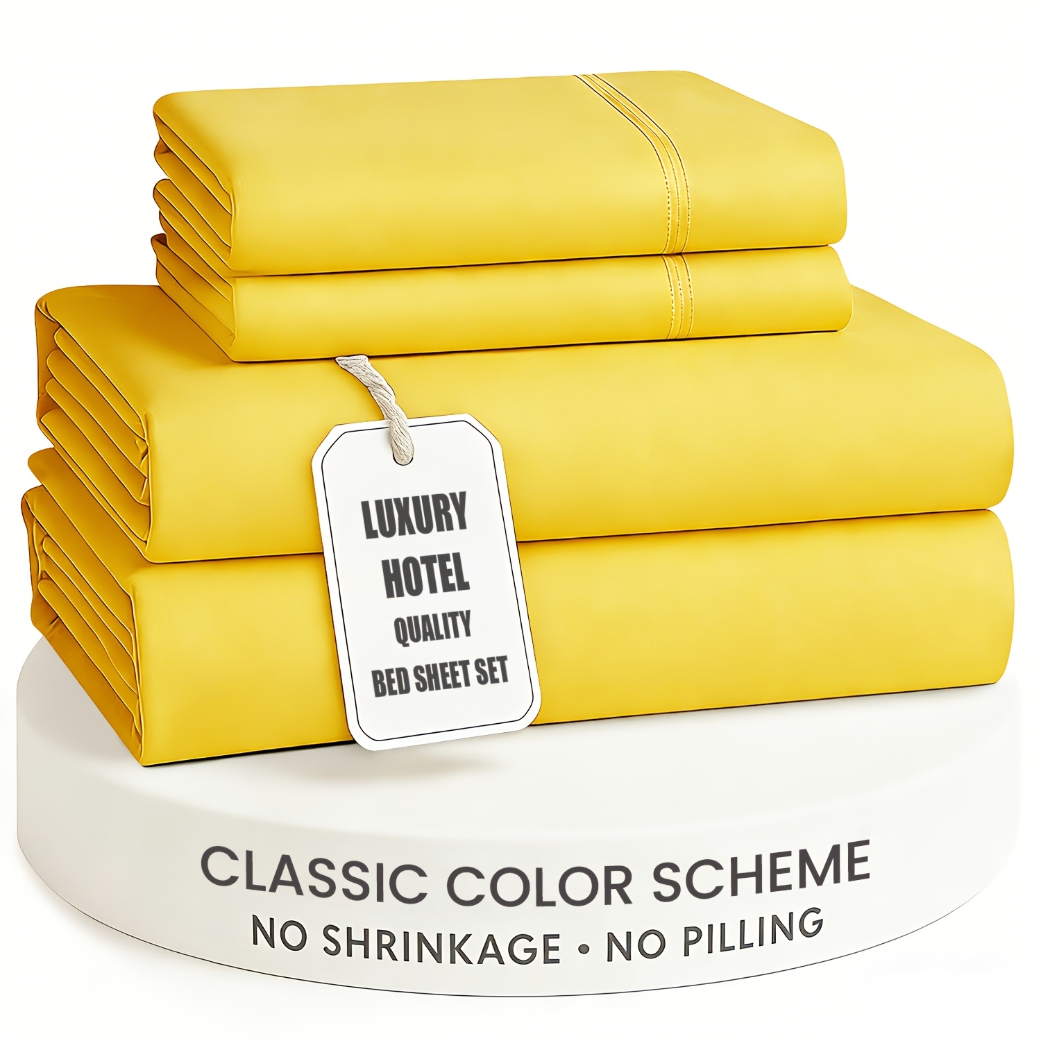 TEMU Autumn Winter Bed Sheet Set, Ultra Soft And Breathable Shrink Resistant Deep Pocket Luxury Sheet Set, Quality, For Hotel, Home, Dorm, 3pcs/4pcs