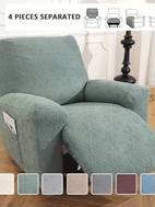 1 2 3 seater sofa recliner cover chenille fabric slip resistant washable with elastic bottom furniture protector of 4 6 8pcs reclining chair covers