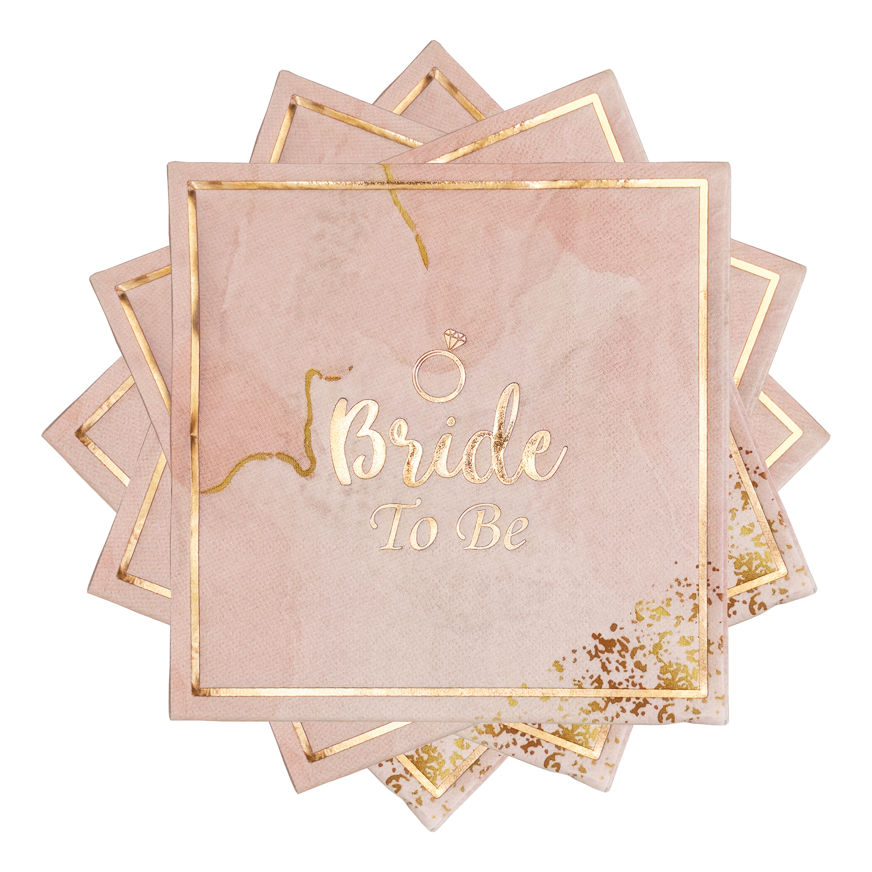 E-shop Set mit 32 rosa-roségoldenen Servietten für Brautpaare, für Brautpartys, Junggesellinnenabschiede, Verlobungen und Hochzeitsfeiern