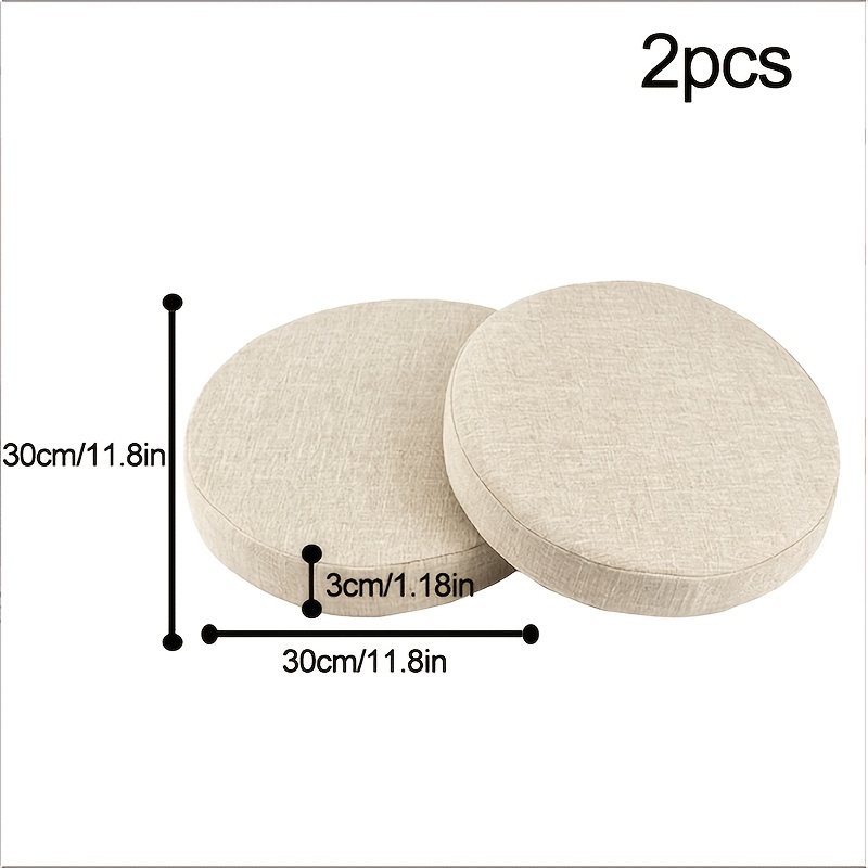 TEMU 2pcs Set Of Round Cushions For Household Use, High Small Anti-slip Chair Cushions, Outdoor Cushions, Removable And Washable, Suitable For