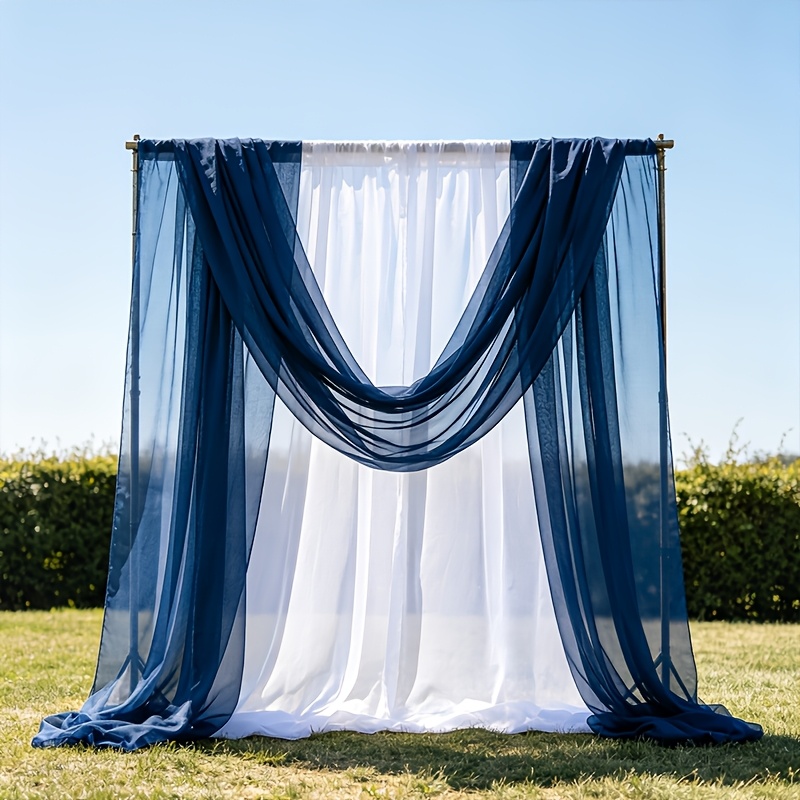TEMU 1pc, Tulle Bleu Marine, 8 Mètres Oversized. Utilisé pour les décorations de fêtes, la décoration de table, la décoration d', la décoration de