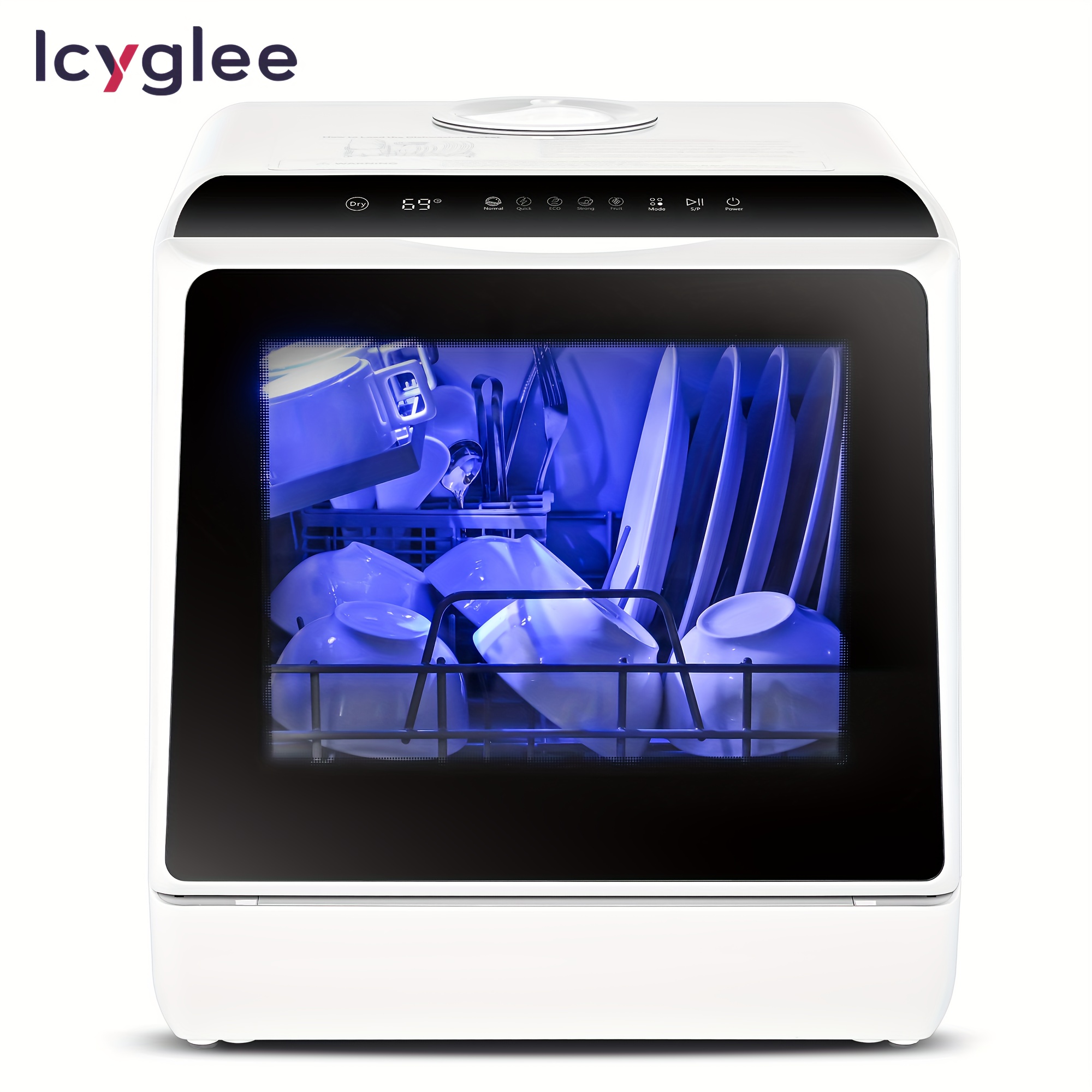 

Icyglee Portable Mini Dishwasher, Compact Countertop Dishwasher, With A 5-liter Built-in Water , Ideal For Apartments And Motorhomes, Offers 6 And , No Plumbing Installation Required